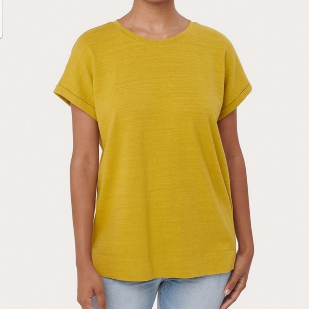 NEW Ann Taylor Loft Yellow Sweatshirt Tee M